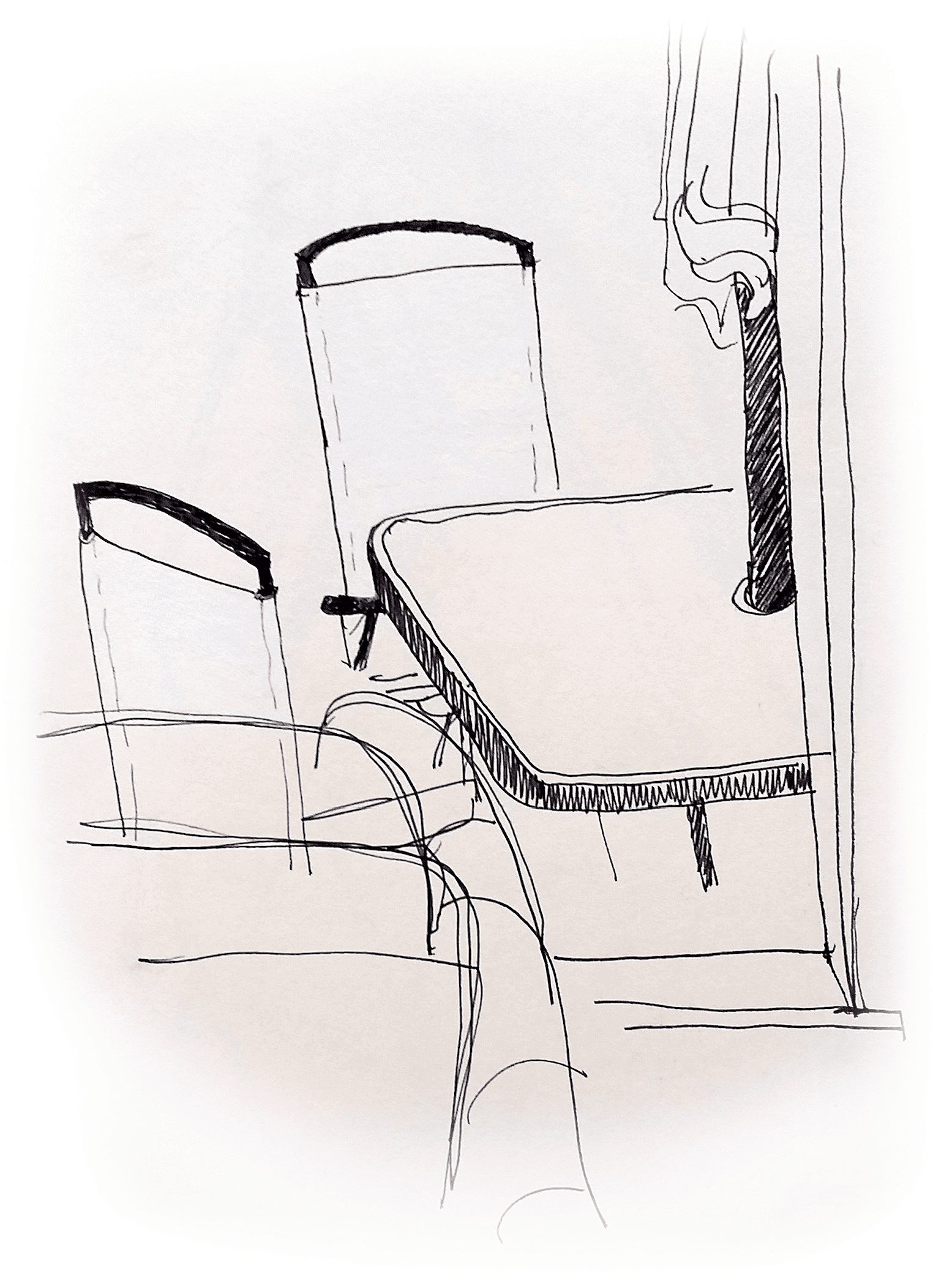 Two chairs and a table